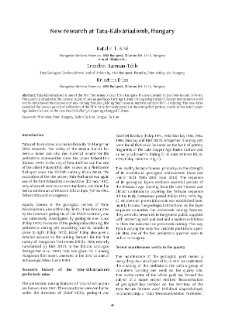 New research at Tata-K&aacute;lv&aacute;riadomb, Hungary