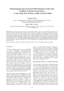 Morphological and Functional Differentiation of the Early Neolithic Perforators and Borers &ndash; a Case Study from Tominy, South-Central Poland
