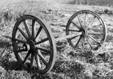 Back wheels of a wagon