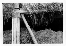 A half-timbered barn