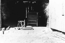 A barn on a cemented foundation