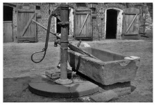 A well with a pump