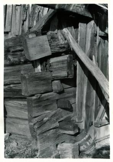 A fragment of a log barn