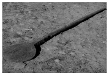 A bread oven shovel