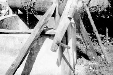 A fragment of a well with a manual lift