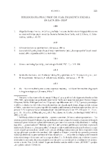Bibliografia prac prof. dr. hab. Zygmunta Krzaka za lata 2004&ndash;2020