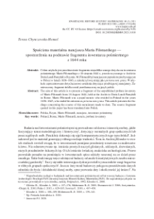 Spuścizna materialna nuncjusza Maria Filonardiego &mdash; spostrzeżenia na podstawie fragmentu inwentarza pośmiertnego z 1644 roku
