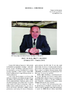 Prof. dr hab. Jerzy Lodowski (29 marca 1934 &ndash; 1 marca 2019)