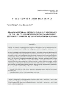 Transcarpathian intercultural relationships of the LBK communities from the Sandomierz settlement cluster in the light of new findings