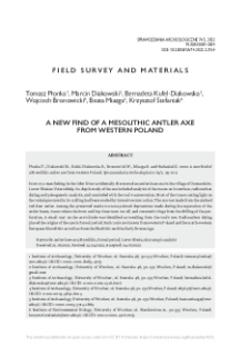 A new find of a Mesolithic antler axe from western Poland