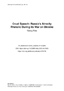 Cruel Speech: Russia&rsquo;s Atrocity Rhetoric During its War on Ukraine