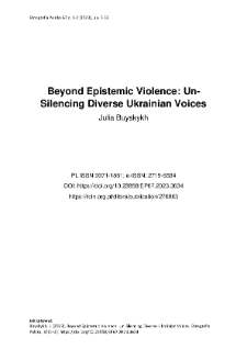 Beyond Epistemic Violence: Un-Silencing Diverse Ukrainian Voices