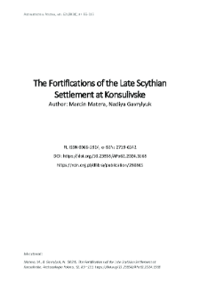 The Fortifications of the Late Scythian Settlement at Konsulivske