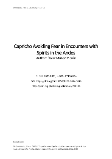 Capricho Avoiding Fear in Encounters with Spirits in the Andes