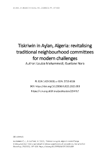 Tiskriwin in Aɣlan, Algeria: revitalising traditional neighbourhood committees for modern challenges
