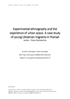 Experimental ethnography and the experience of urban space. A case study of young Ukrainian migrants in Poznań