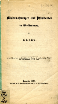 H&ouml;hlenwohnungen und Pfahlbauten in Meklenburg