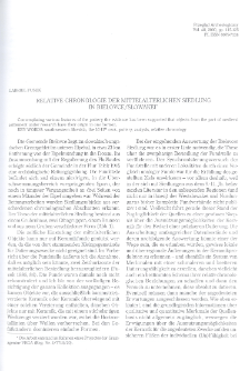 Relative Chronologie der mittelalterlichen Siedlung in Bielovce/Slowakei