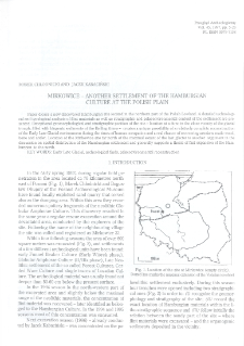Mirkowice - another settlement of the Hamburgian culture at the Polish Plain