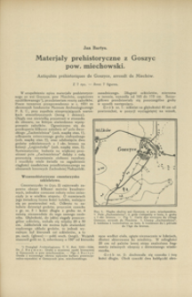 Materjały prehistoryczne z Goszyc, pow. miechowski