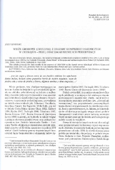 Wieże grobowe (Chullpas) z obszaru kompleksu osadniczego w Churaj&oacute;n - Peru oraz zagadnienie ich periodyzacji