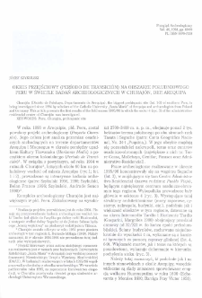Okres przejściowy (Periodo de Transici&oacute;n) na obszarze południowego Peru w świetle badań archeologicznych w Churaj&oacute;n, Dep. Arequipa