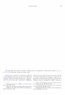 Die Fibeln in M&auml;hren, Jiř&iacute; Ř&iacute;hovsk&yacute;, Pr&auml;historische Bronzefunde, Abteilung XIV, Band 9, Stuttgart 1993 : [recenzja]