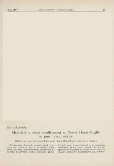 Materiały z osady neolitycznej w Nowej Hucie-Mogile w pow. krakowskim