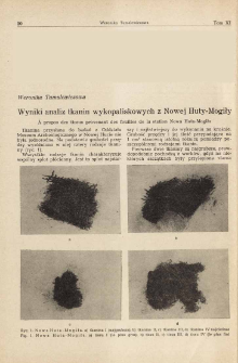 Wyniki analiz tkanin wykopaliskowych z Nowej Huty-Mogiły