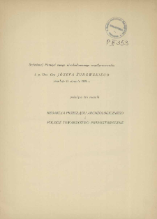 Świetlanej pamięci swego nieodżałowanego wsp&oacute;łpracownika ś. p. Dra J&oacute;zefa Żurowskiego zmarłego 22 stycznia 1936 r. poświęca ten rocznik
