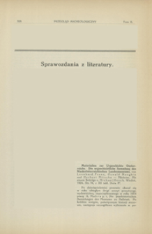 Materialien zur Urgeschichte Oesterreichs : die urgeschichtliche Sammlung des Nieder&ouml;sterreichischen Landesmuseums, Leonhard Franz, Oswald Menghin, Herbert Mitsche, Wien, 1924 : [recenzja]