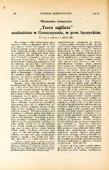 "Terra sigillata" znaleziona w Goszczynnie, w pow. łęczyckim