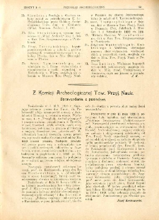 Z Komisji Archeologicznej Tow. Przyj. Nauk : sprawozdania z posiedzeń