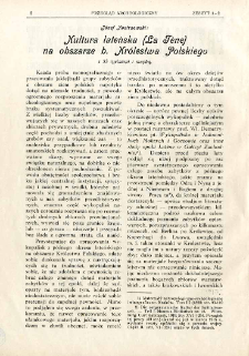 Kultura lateńska (La T&egrave;ne) na obszarze b. Kr&oacute;lestwa Polskiego