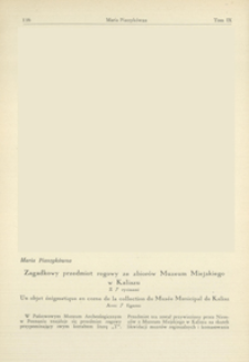 Zagadkowy przedmiot rogowy ze zbior&oacute;w Muzeum Miejskiego w Kaliszu