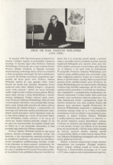 Prof. dr hab. Tadeusz Wiślański (1931-1989)