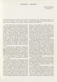 The wetland revolution in prehistory, ed. B. Coles, Exeter 1992 : [recenzja]