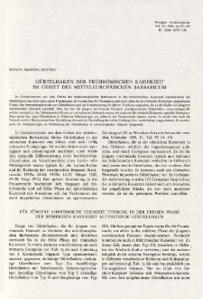G&uuml;rtelhaken der fr&uuml;hr&ouml;mischen Kaiserzeit im Gebiet des mitteleurop&auml;ischen Barbaricum
