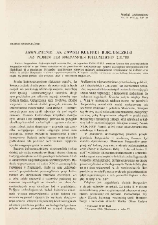 Zagadnienie tak zwanej kultury burgundzkiej