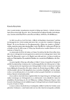 Scandinavian Amulets in Viking Age Poland (= Collectio Archaeologica Ressoviensis 33). Leszek Gardeła, Rzesz&oacute;w 2014 : [recenzja]