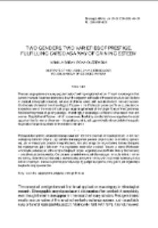 Two Genders, Two Varieties of Prestige. Fulfilling Cargo As a Way of Gaining Esteem