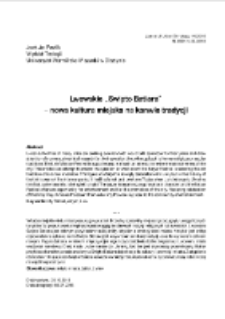 Lwowskie &bdquo;Święto Batiara&rdquo; &ndash; nowa kultura miejska na kanwie tradycji