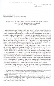 Między diasporą a mniejszością etniczną i narodową. Kilka uwag na marginesie badań nie tylko polonijnych