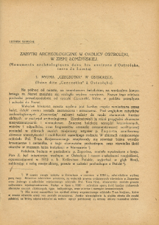 Zabytki archeologiczne w okolicy Ostrołęki w ziemi łomżyńskiej
