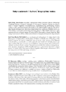 Noty o autorach / Authors&rsquo; biographical notes