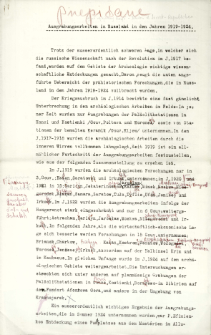 Ausgrabungsarbeiten in Russland in den Jahren 1919-1924