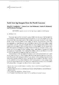 Early Iron Age kurgans from the North-Caucasus