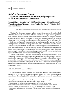 ArchPro Carnuntum Project. Large-scale non-invasive archaeological prospection of the Roman town of Carnuntum