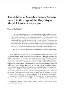 The children of Stanisław Antoni Szczuka buried in the crypt of the Holy Virgin Mary&rsquo;s Church in Szczuczyn