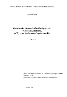 Zbiorowiska okrzemek występujących w potoku Kobylanka na Wyżynie Krakowsko-Częstochowskiej : tablice